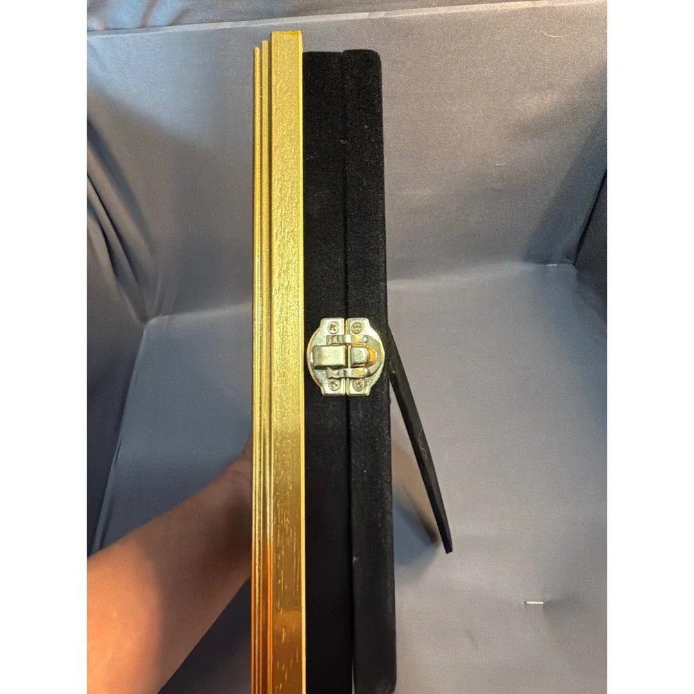 Fetco Beacon Hill 5x7 Photo Frame with Hidden Storage Album Floral Gold Trim